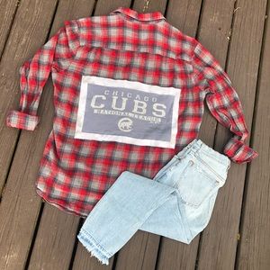 Chicago Cubs up cycled flannel